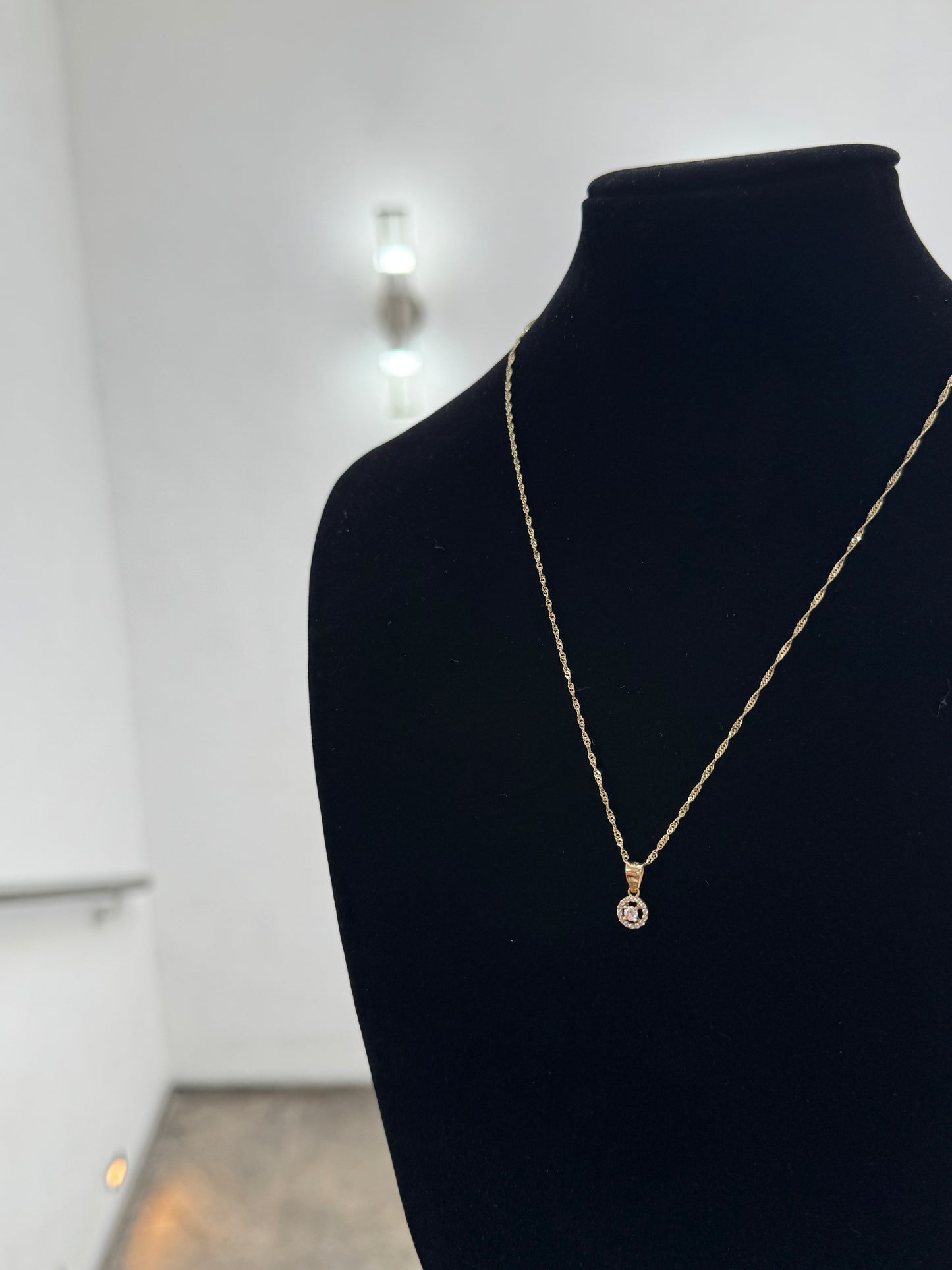 collar oro dije blanco 10k nacional