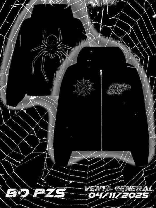 Hoodie FIFTY FAVE SPIDER CRYSTALS