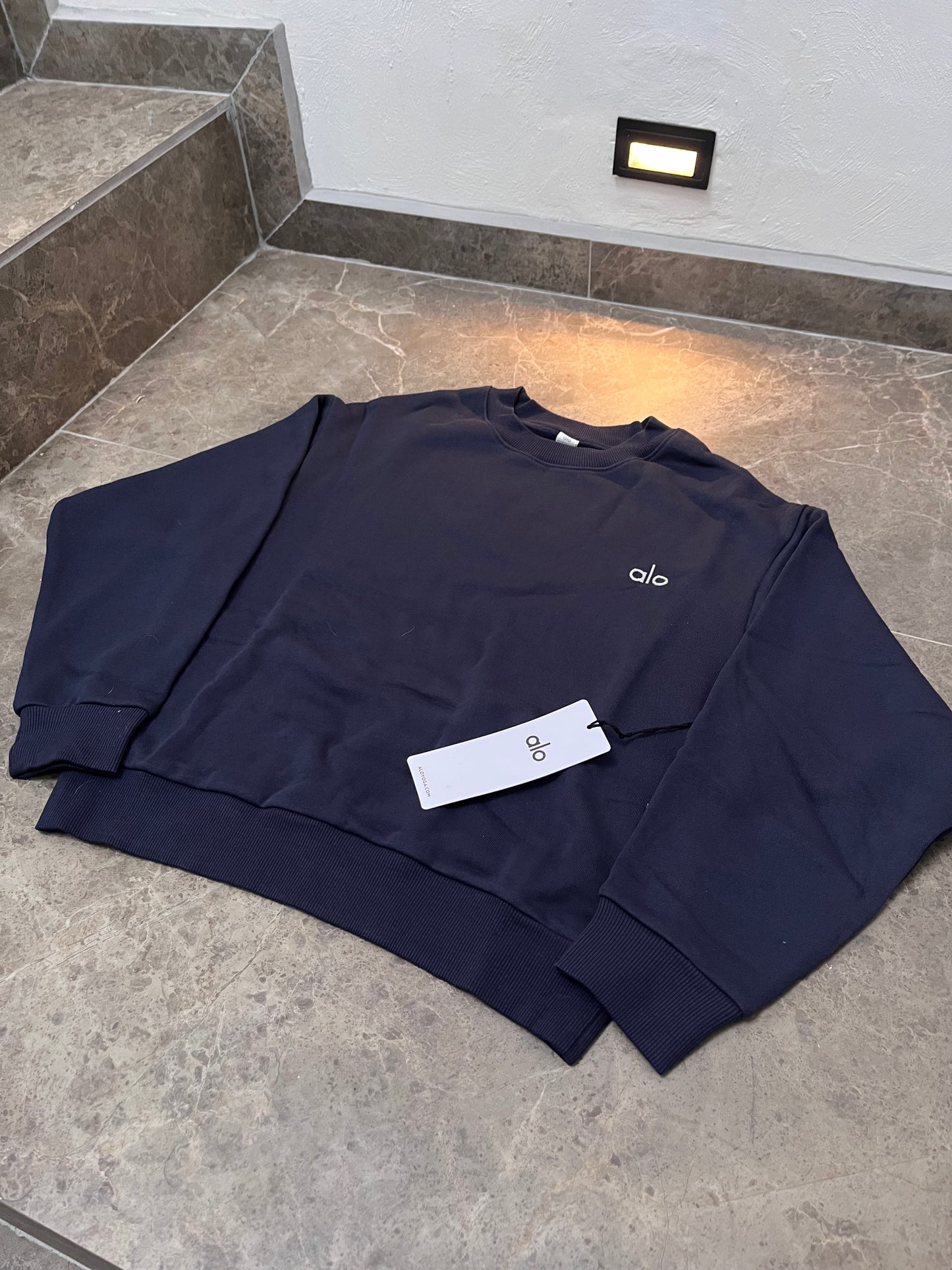 suéter alo azul crewnneck