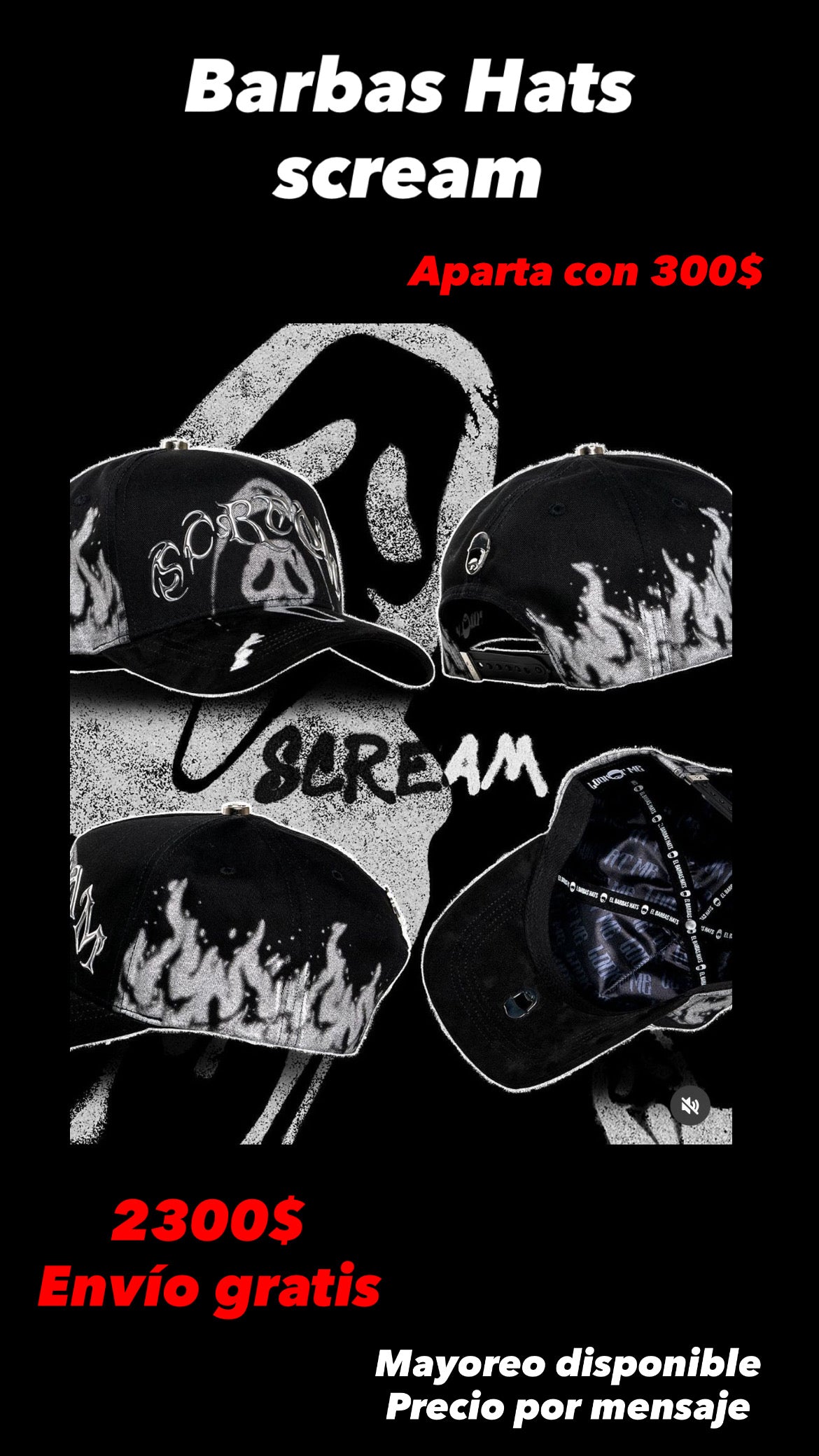 PREVENTA BARBAS HATS SCREAM