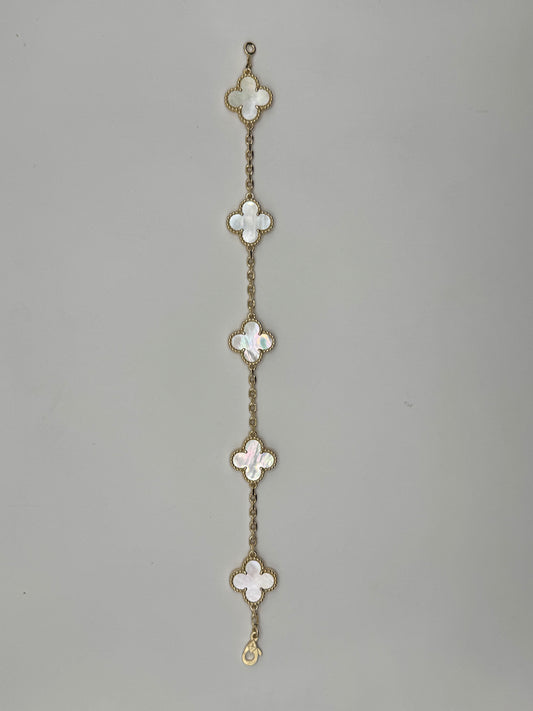 Pulsos de plata TIPO Van
Cleef Plata .925 bañada en oro blanca