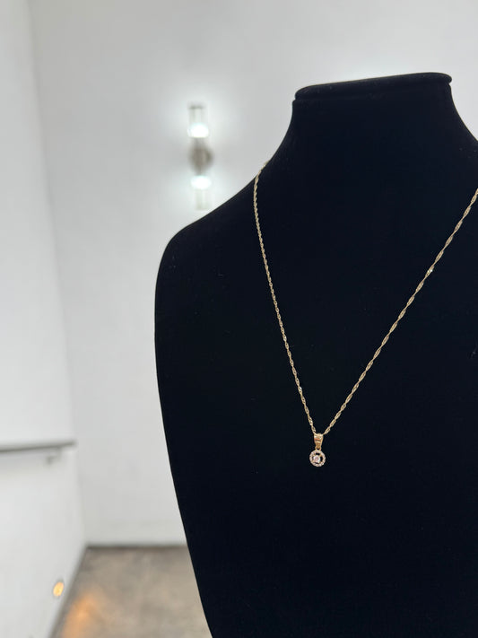 collar oro dije blanco 10k nacional
