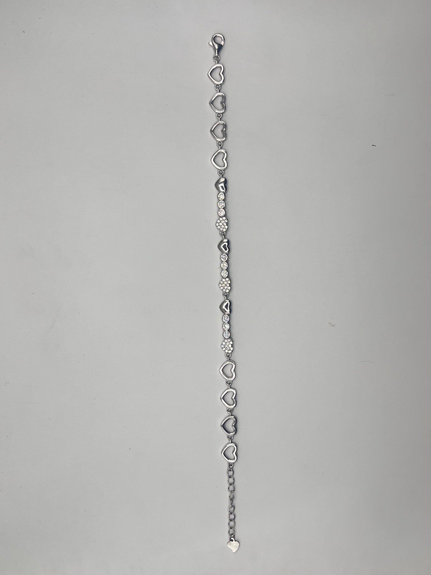 esclava plata corazón .925 con zirconia 18cm