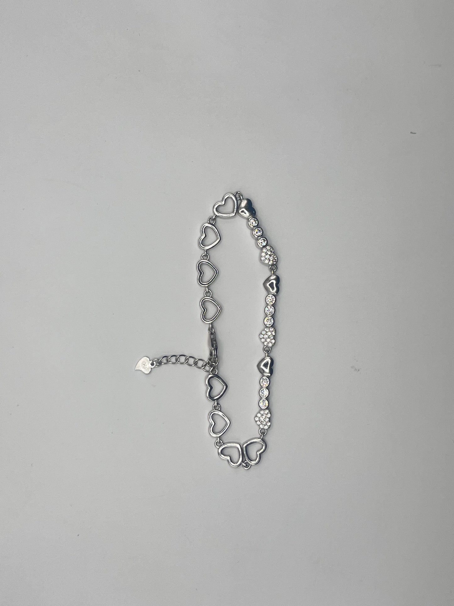 esclava plata corazón .925 con zirconia 18cm