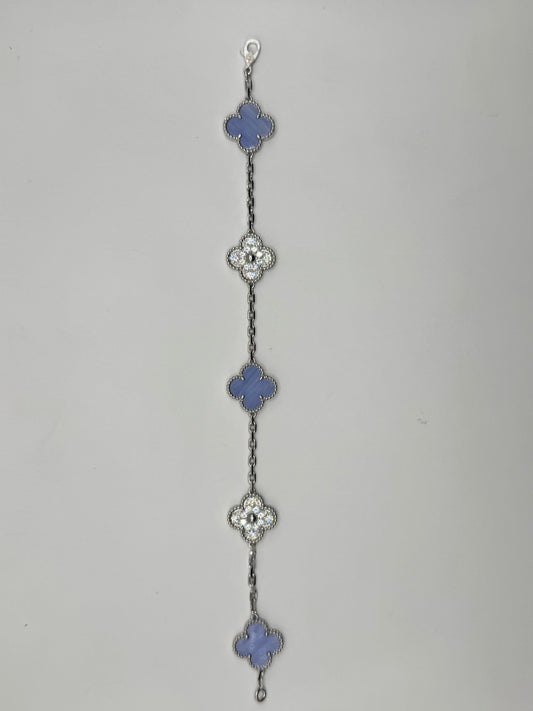 Pulsos de plata TIPO Van
Cleef Plata .925 bañada en oro plata lila con zirconia